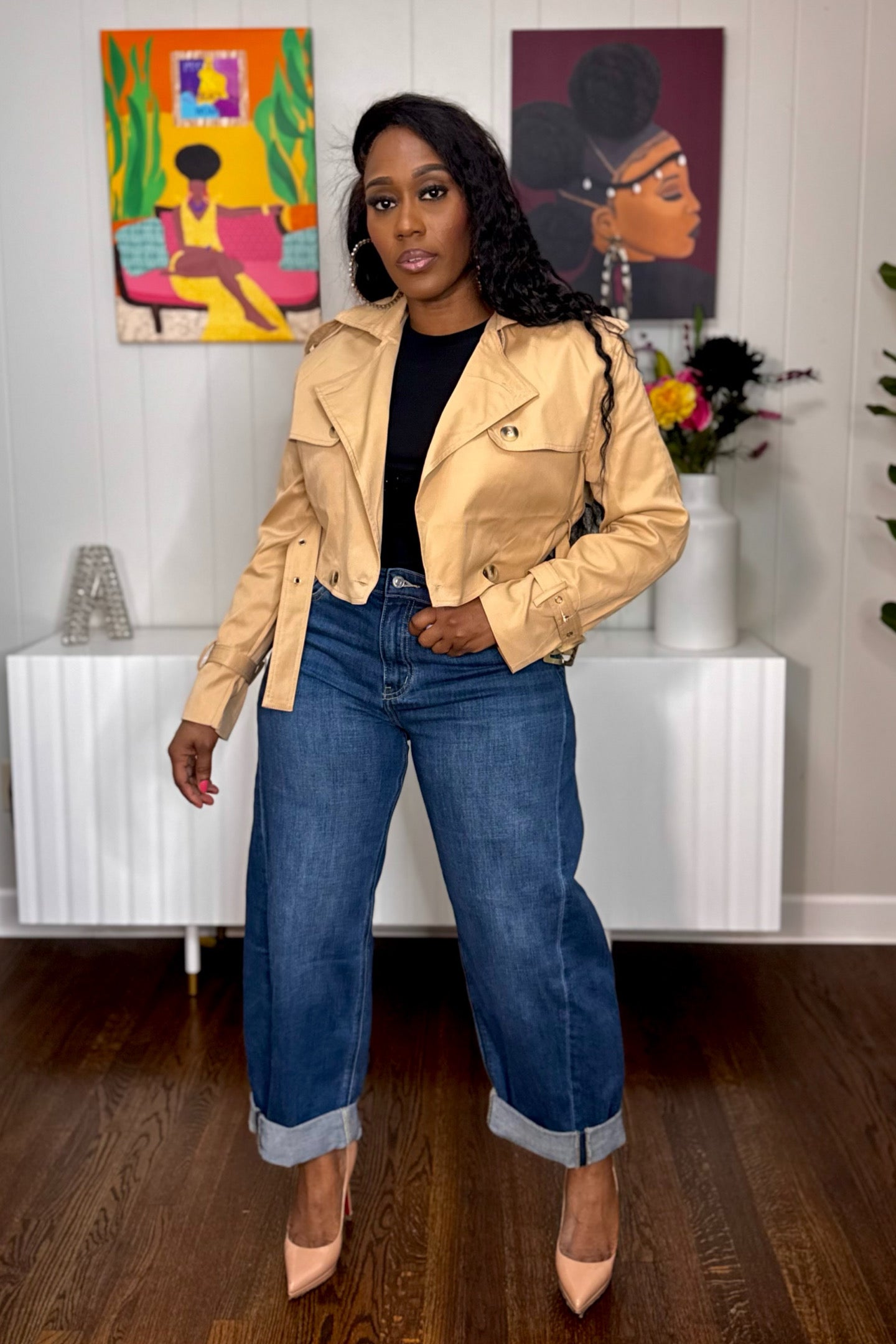 CROP TRENCH JACKET