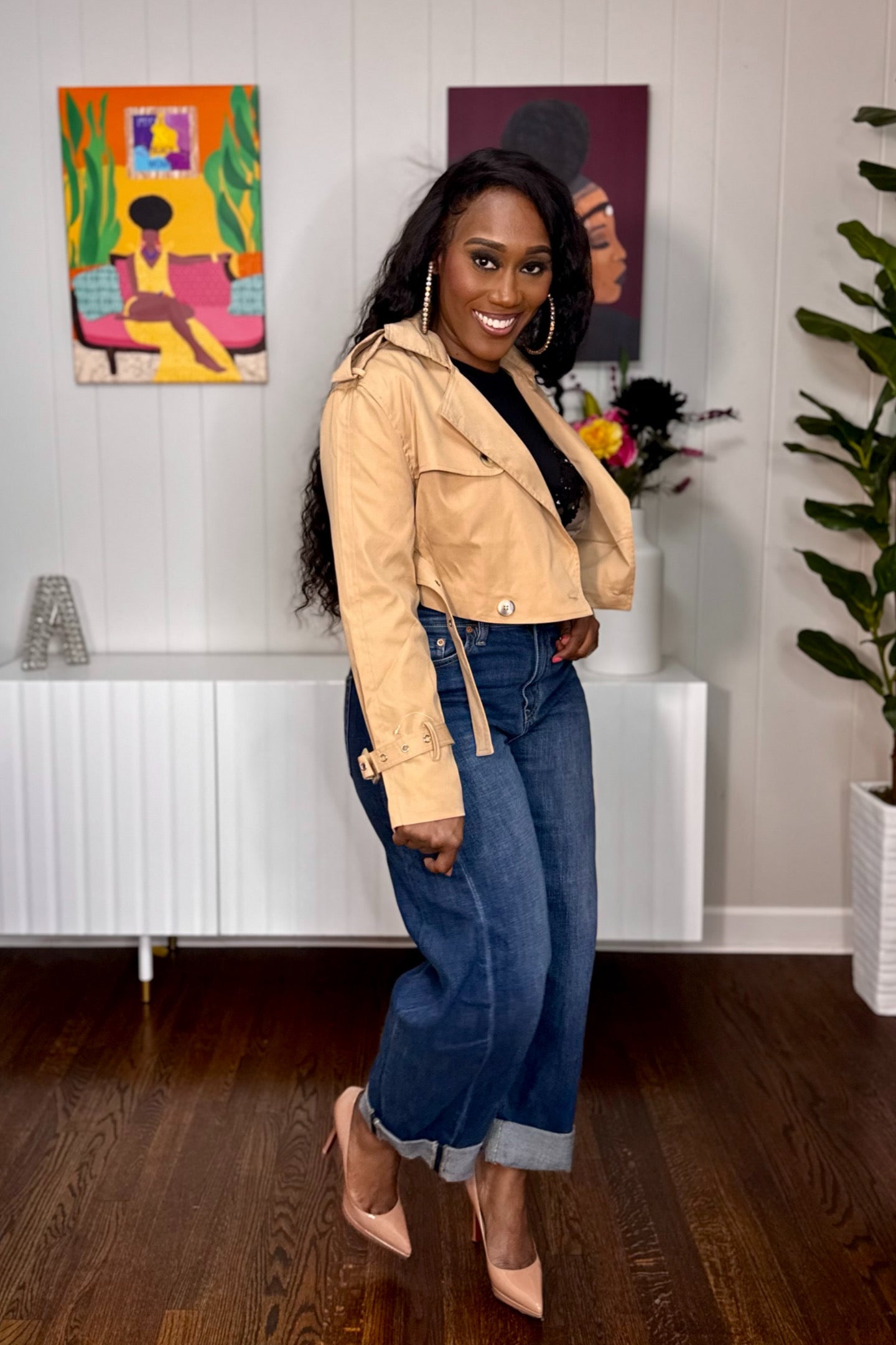 CROP TRENCH JACKET