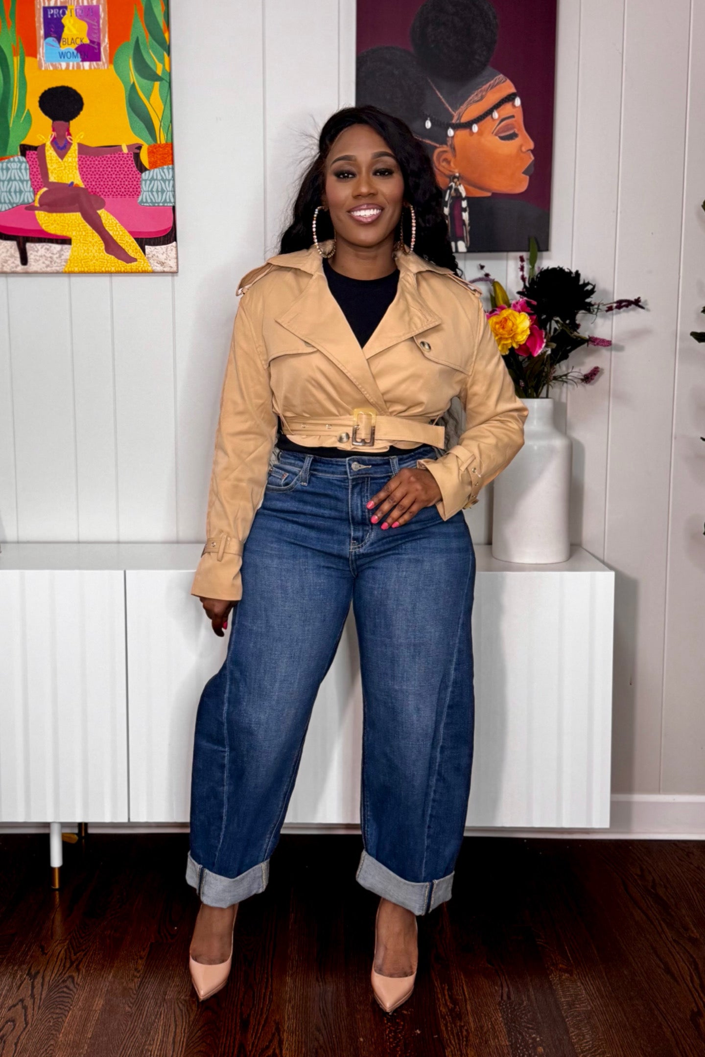 DARK HIGH WAIST BARREL JEANS
