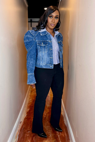 PUFF SLEEVE DENIM JACKET – Andreeaa