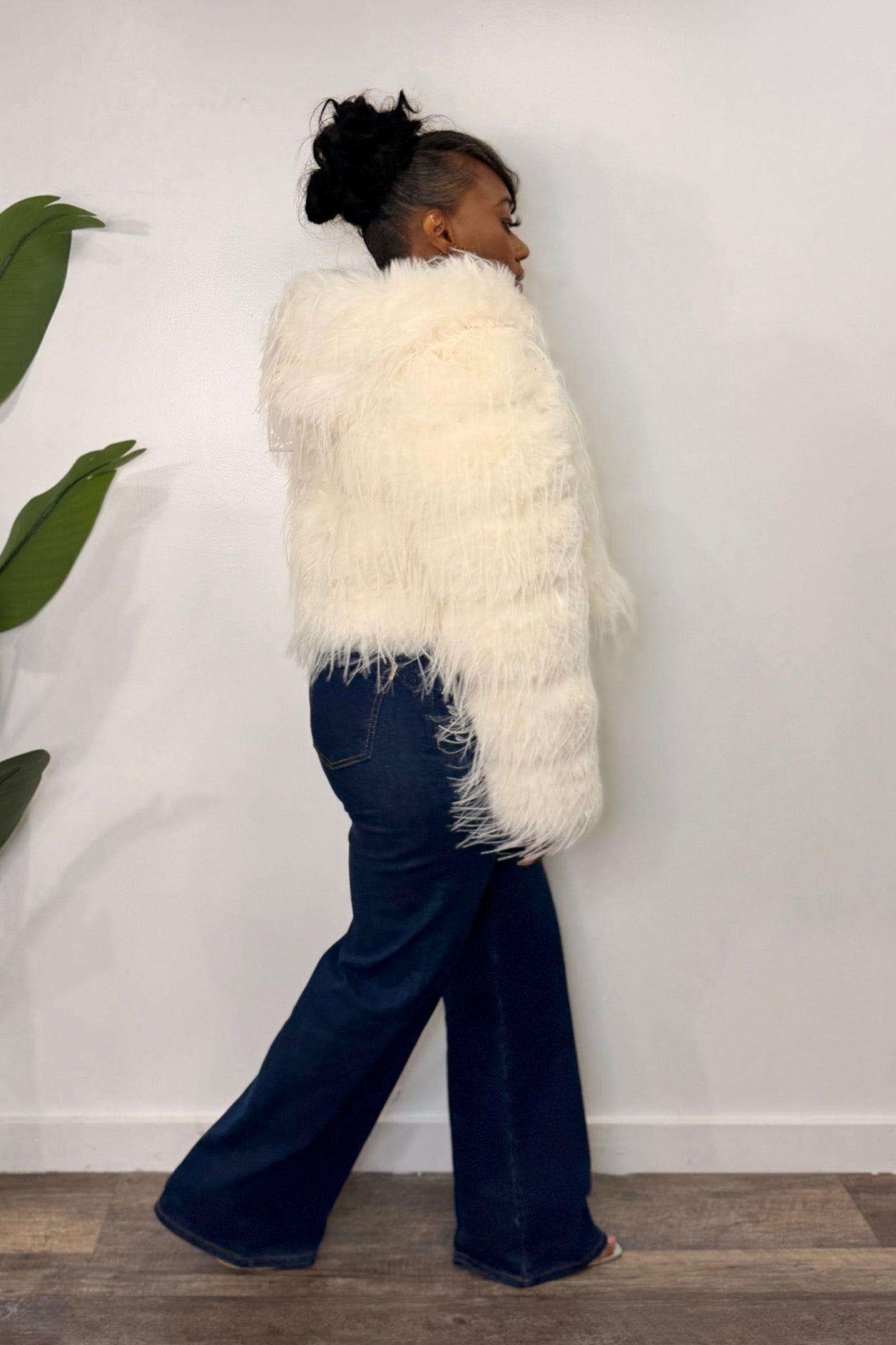 FUZZY FAUX FUR JACKET