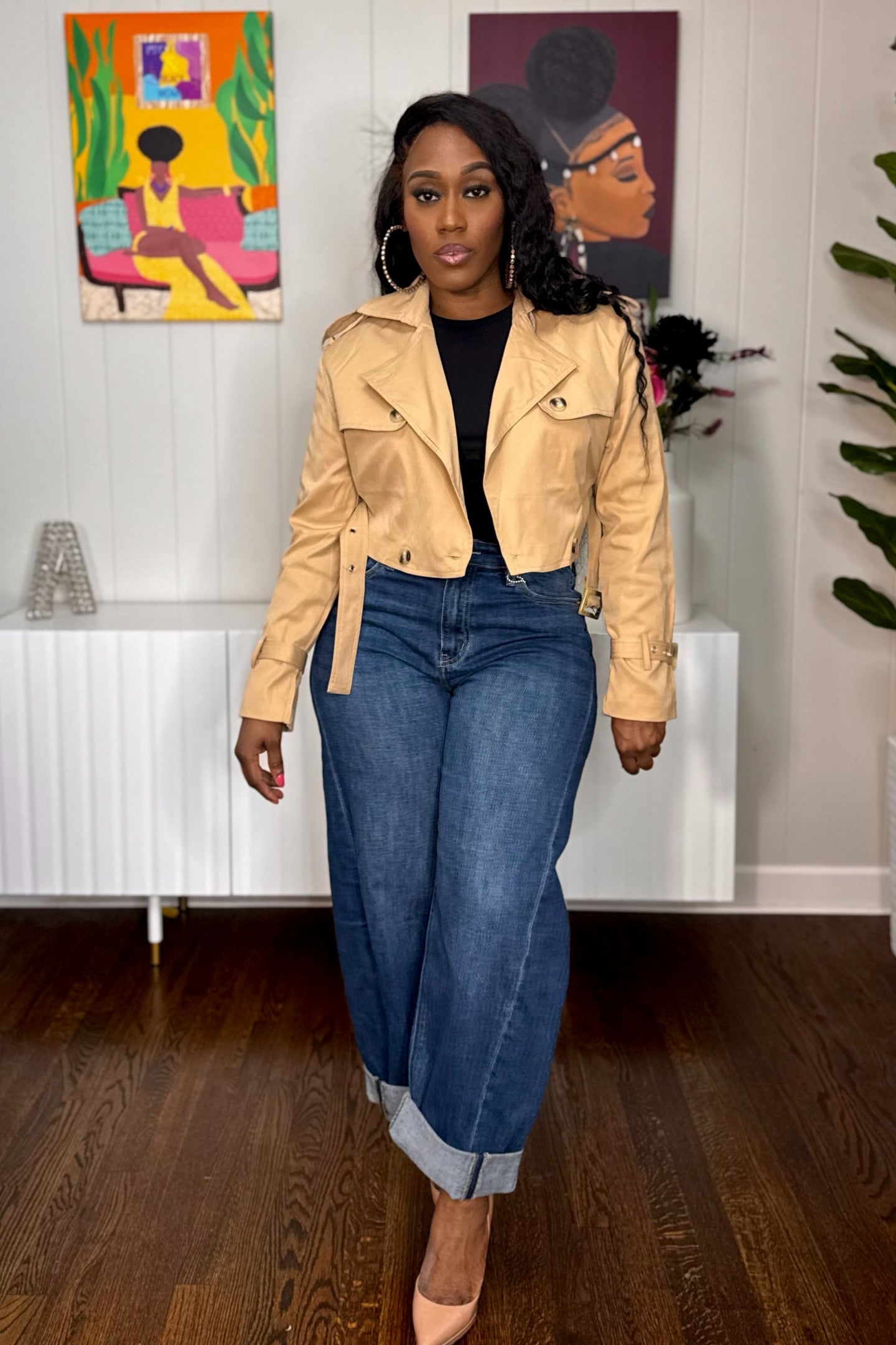 CROP TRENCH JACKET