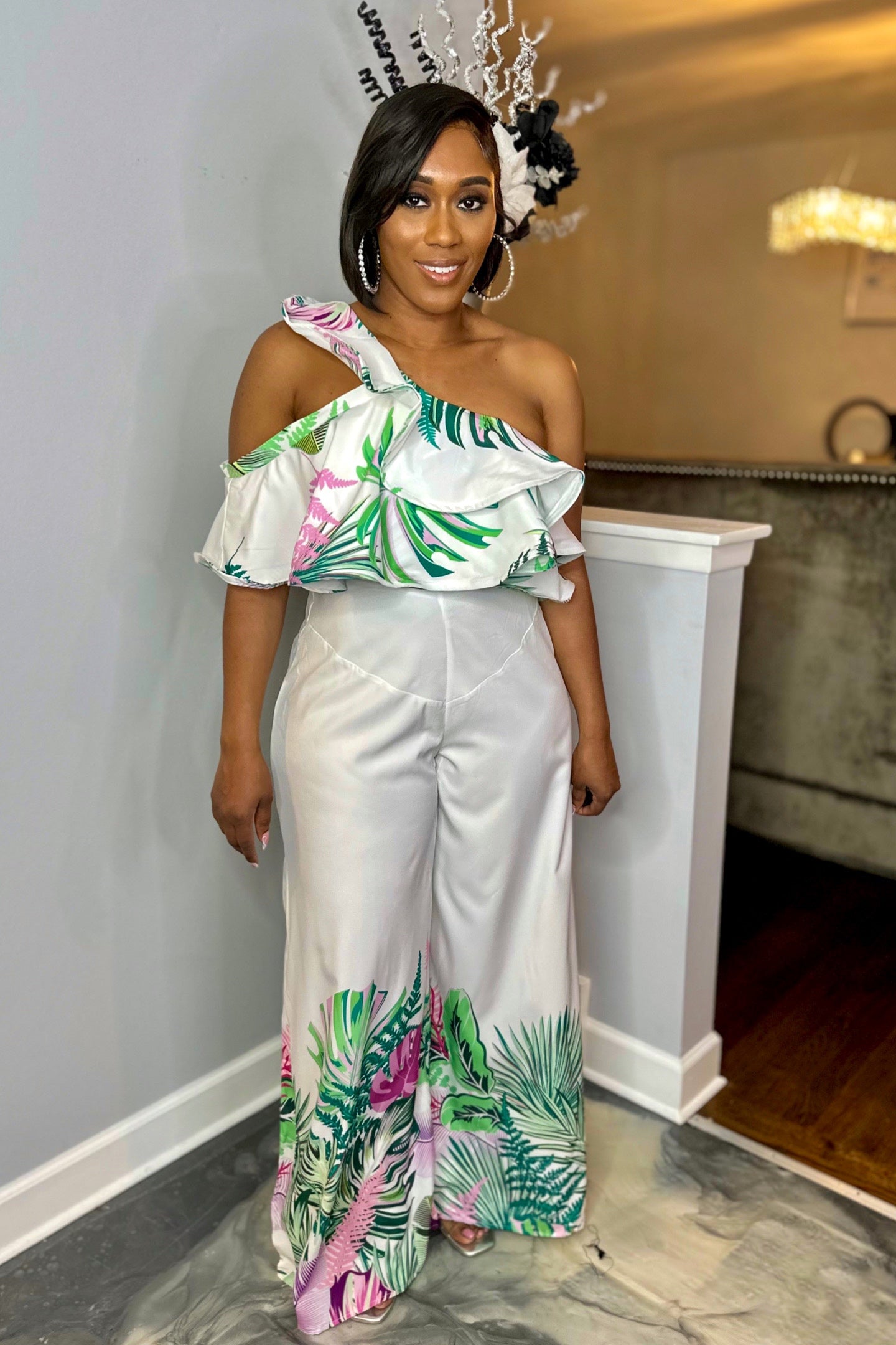 TROPICAL ONE SHOULDER SET