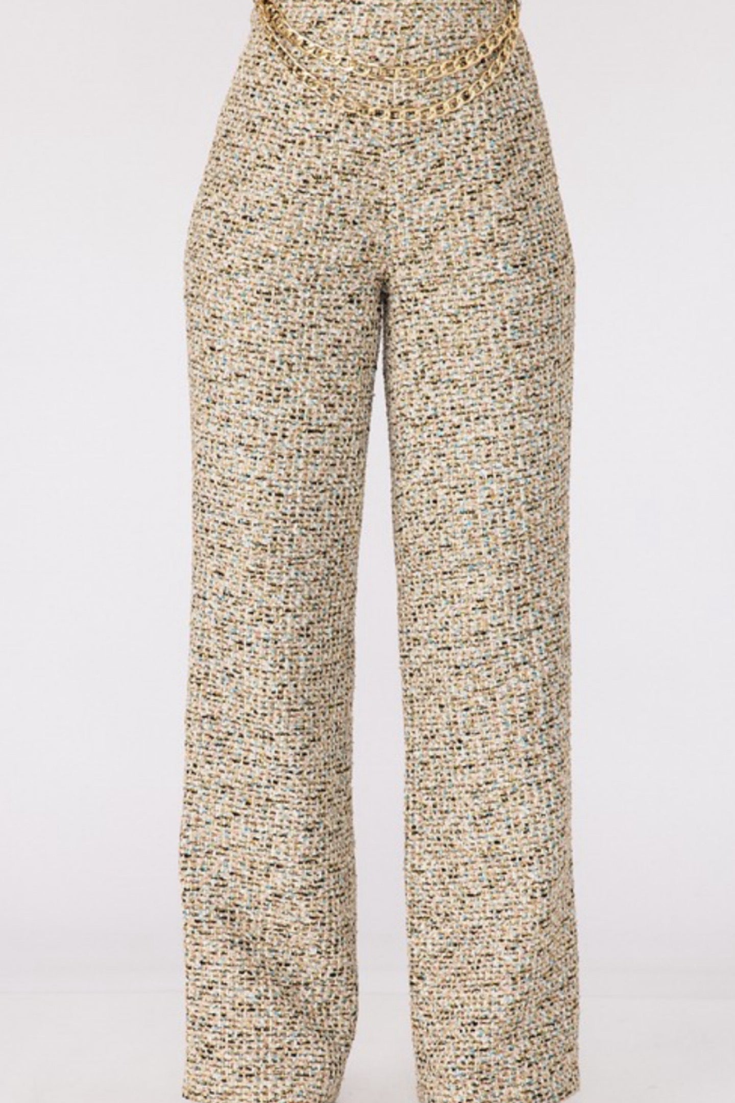 CHAIN TWEED PANTS