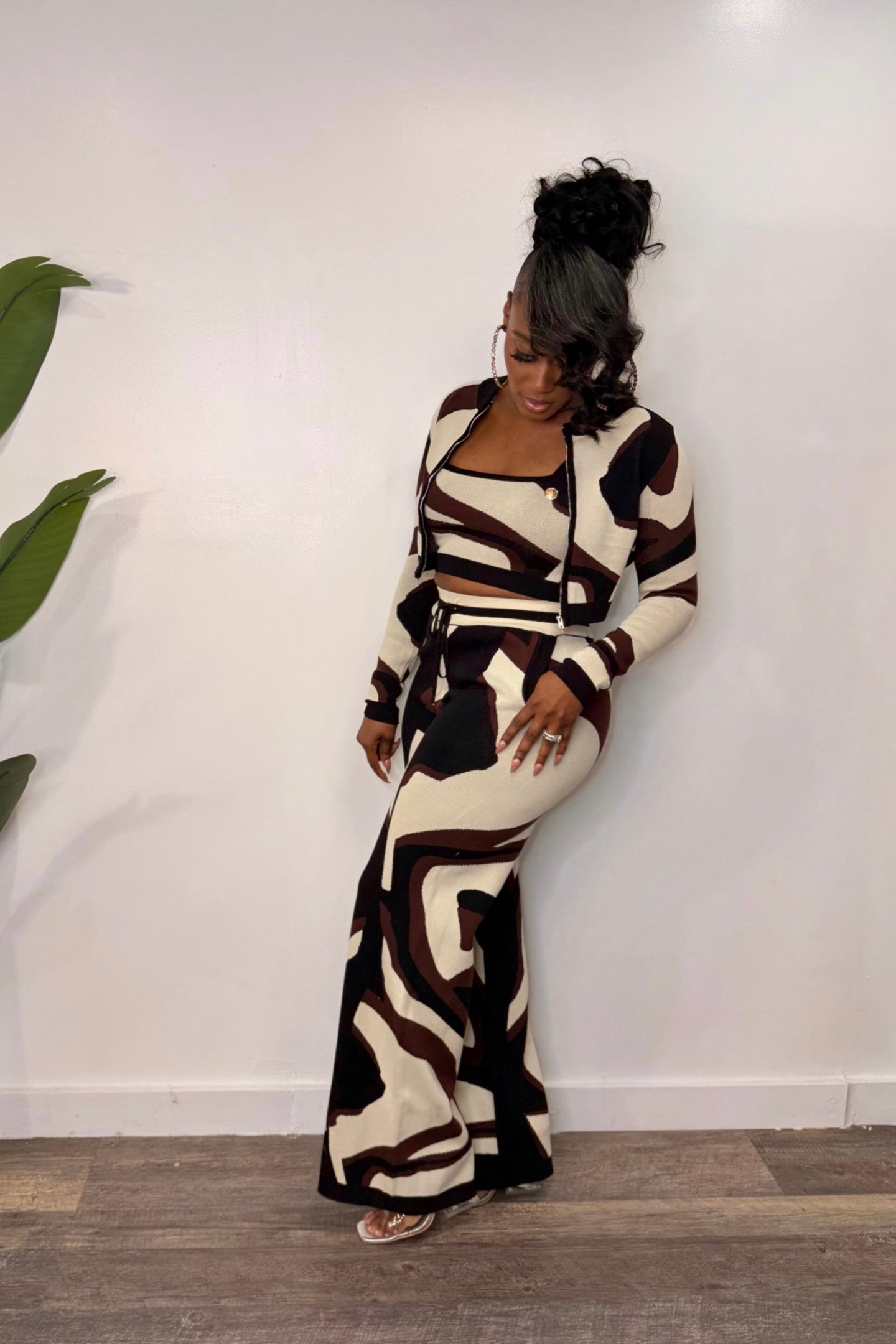 3 PIECE CHOCOLATE ABSTRACT SET