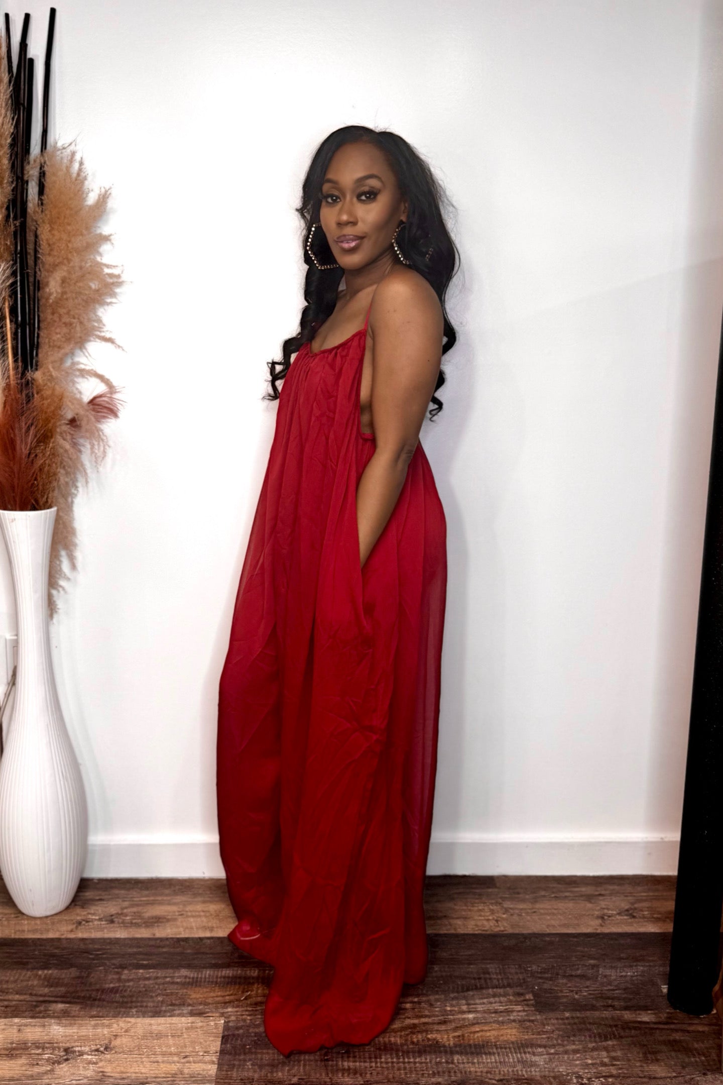FLOWY CHIFFON JUMPSUIT