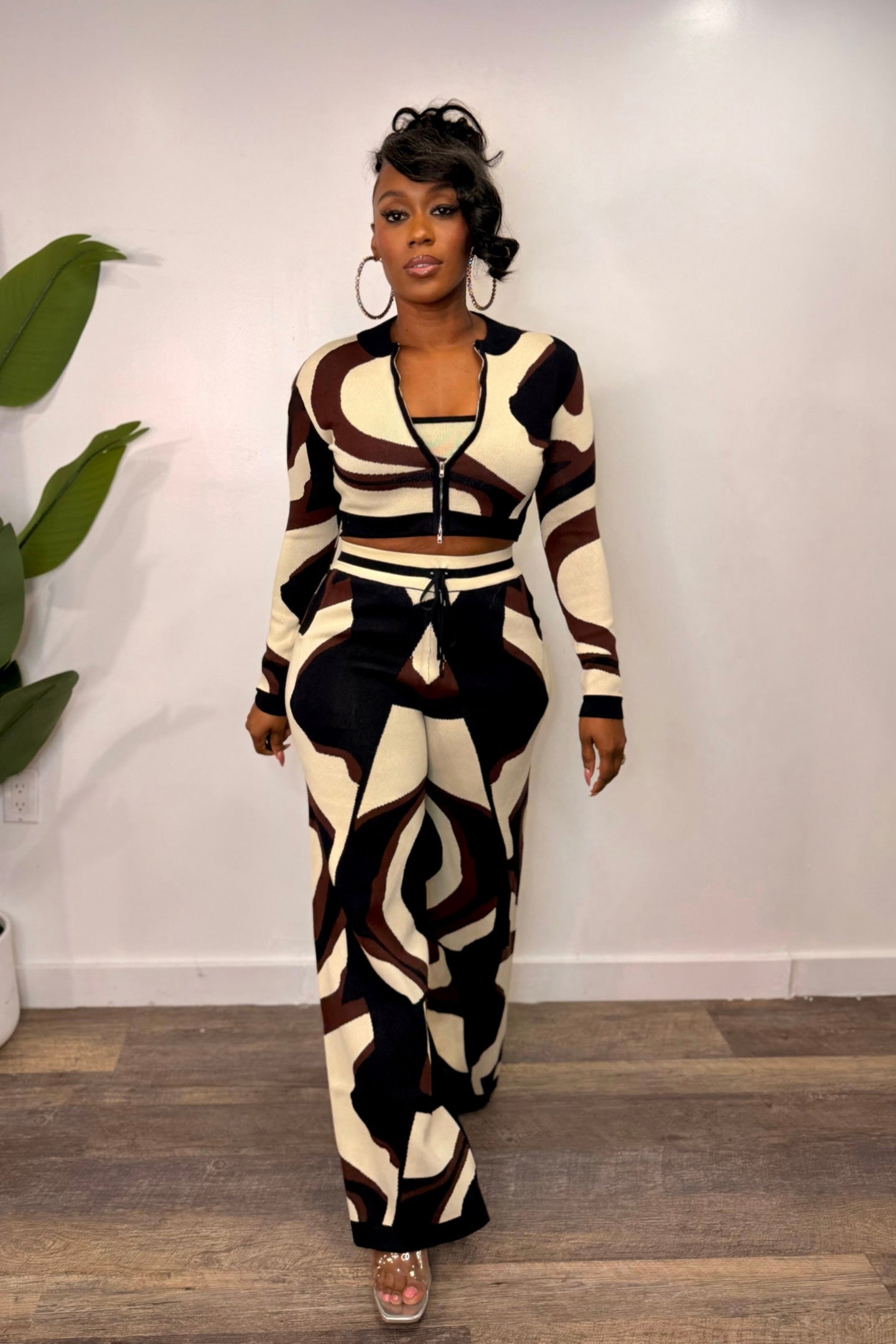 3 PIECE CHOCOLATE ABSTRACT SET