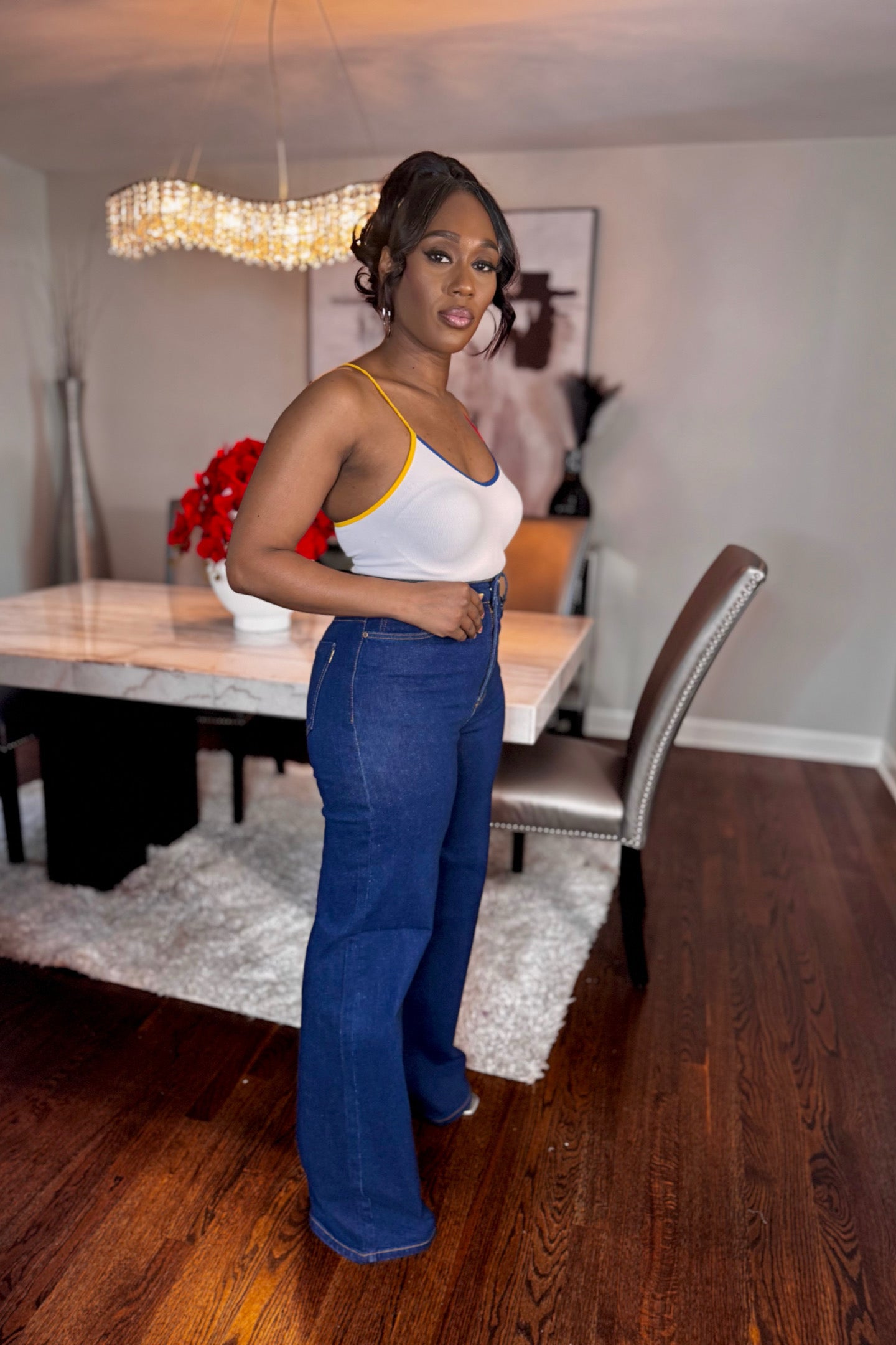 INDIGO WIDE LEG JEANS