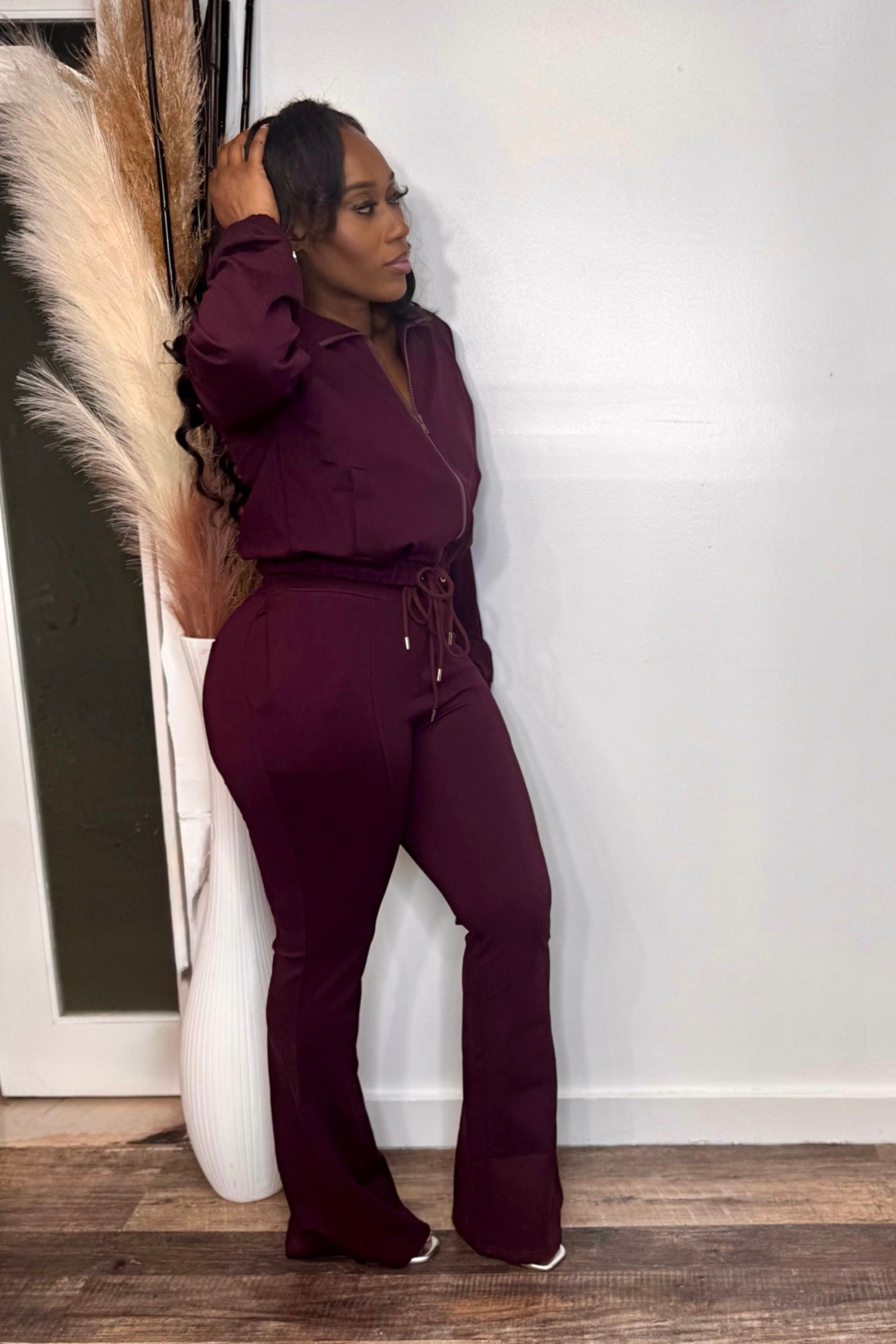 LONG SLEEVE FLARE PANTS SET
