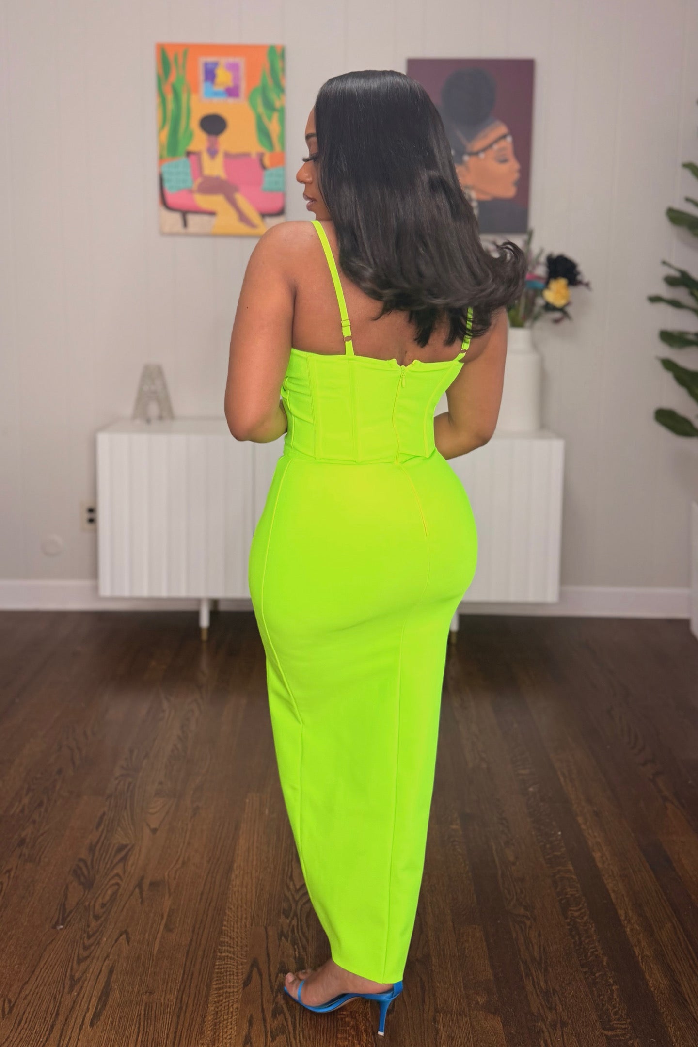 NEON CUTOUT BANDAGE DRESS