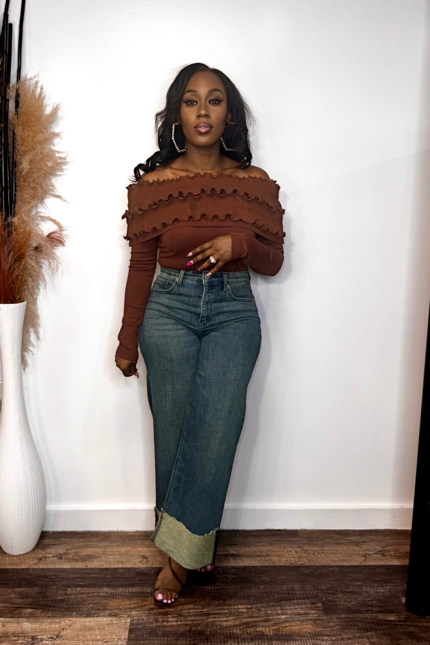 RUFFLE OFF THE SHOULDER TOP