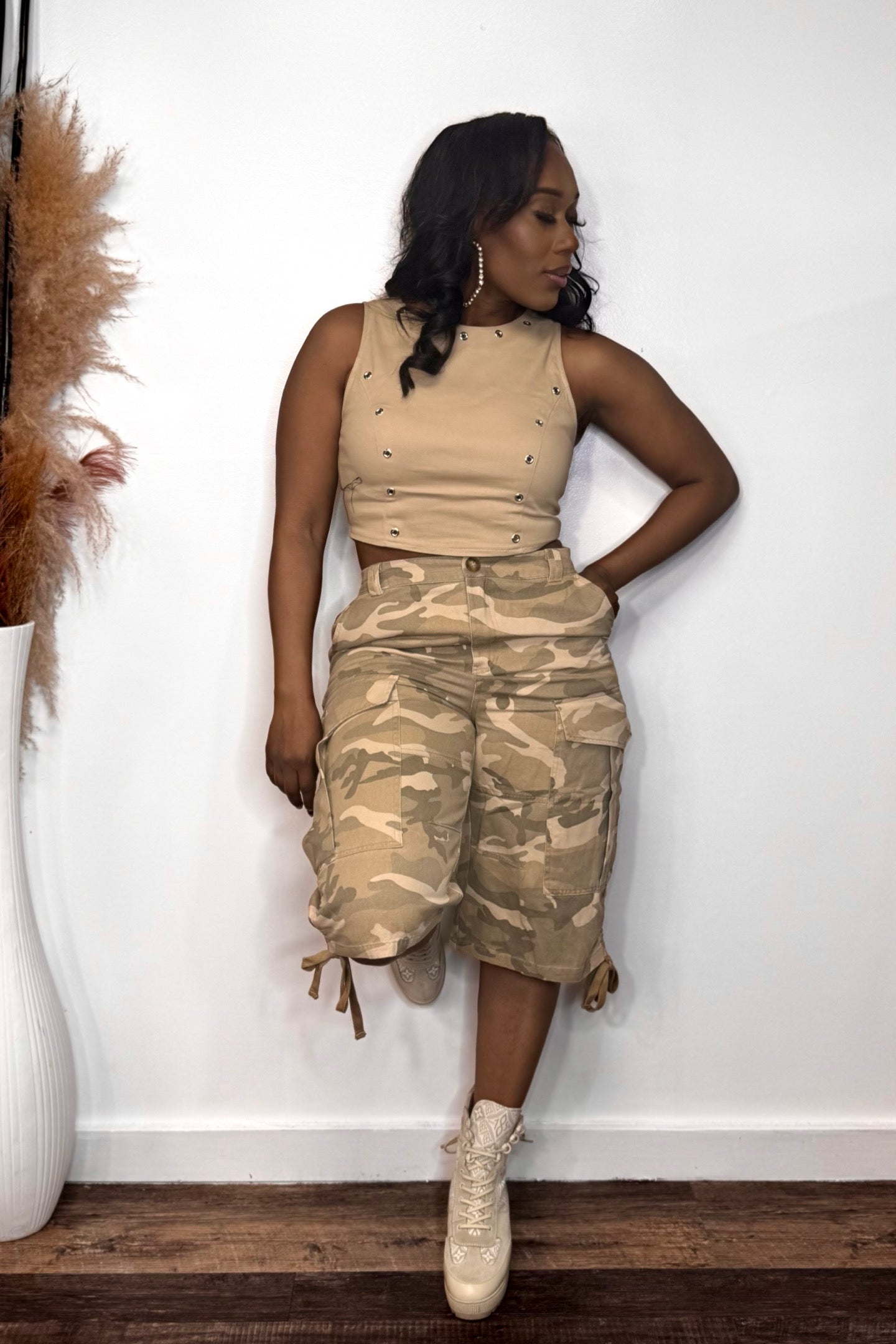 CAMO PRINT BERMUDA SHORTS