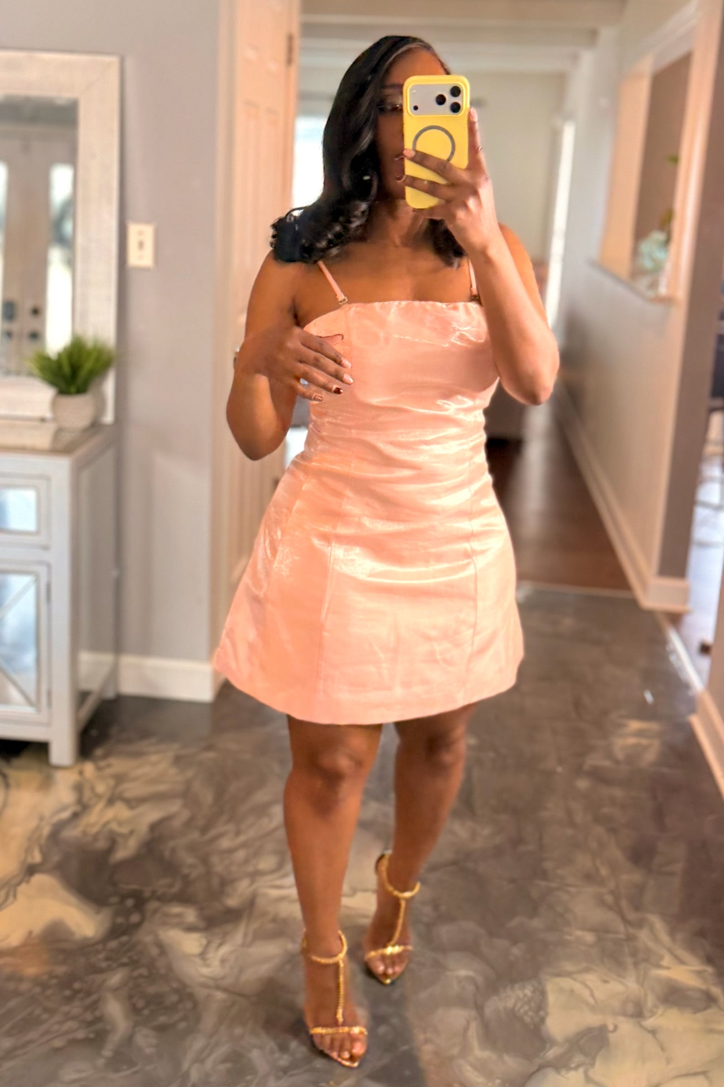 BLUSH SHIFT REMOVABLE BROOCH DRESS